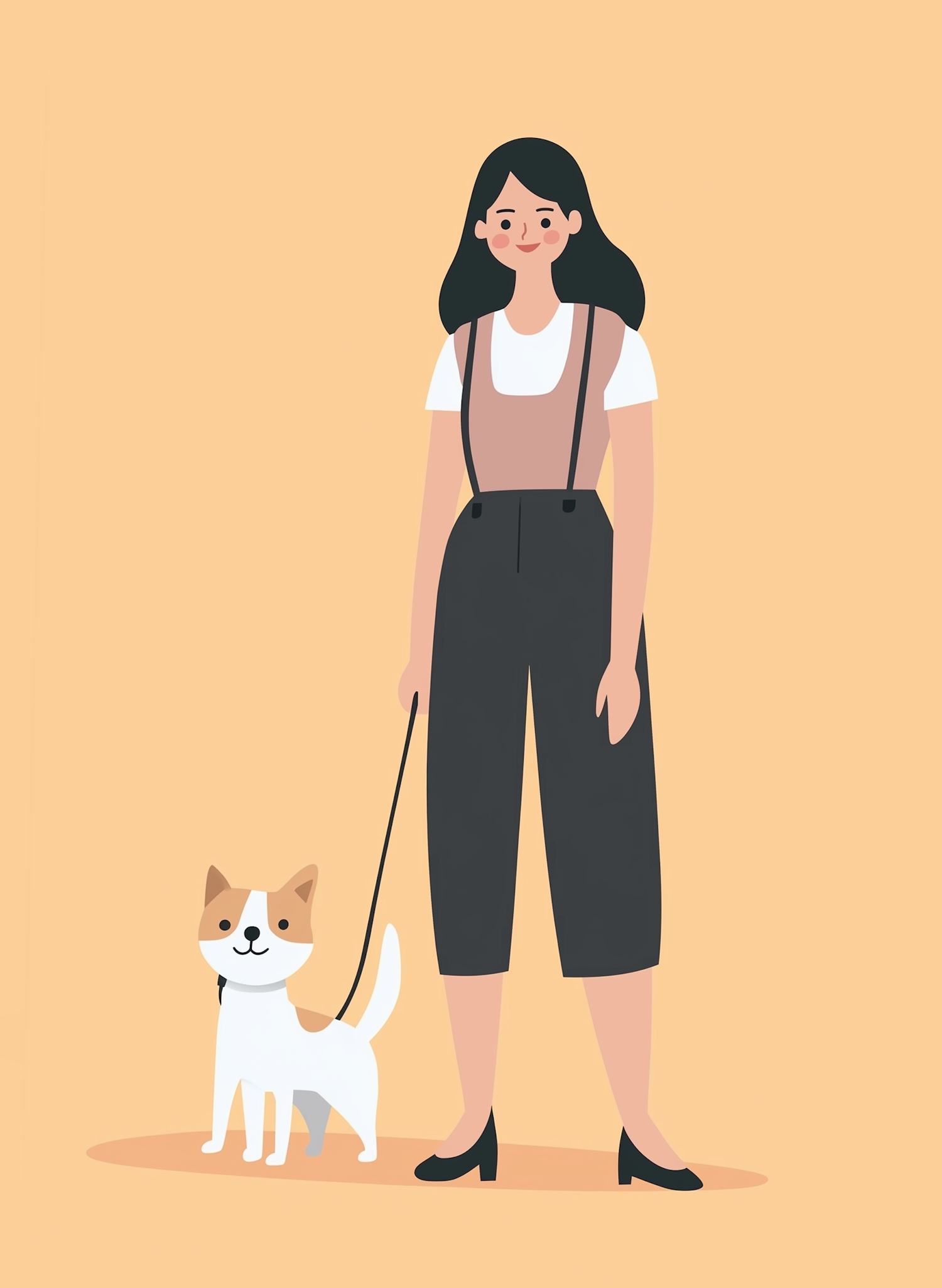 Contemporary Woman with Shiba Inu