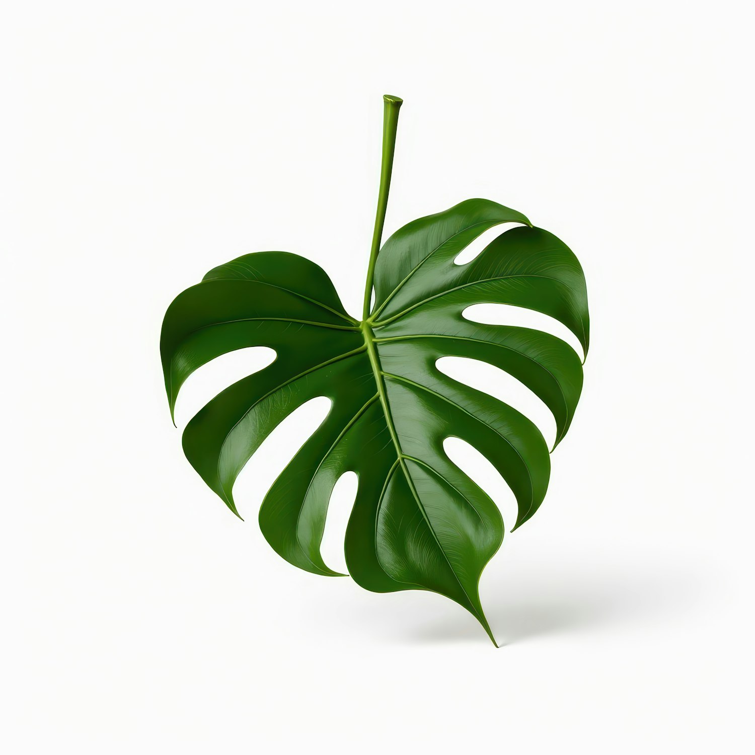 Monstera Leaf on White Background