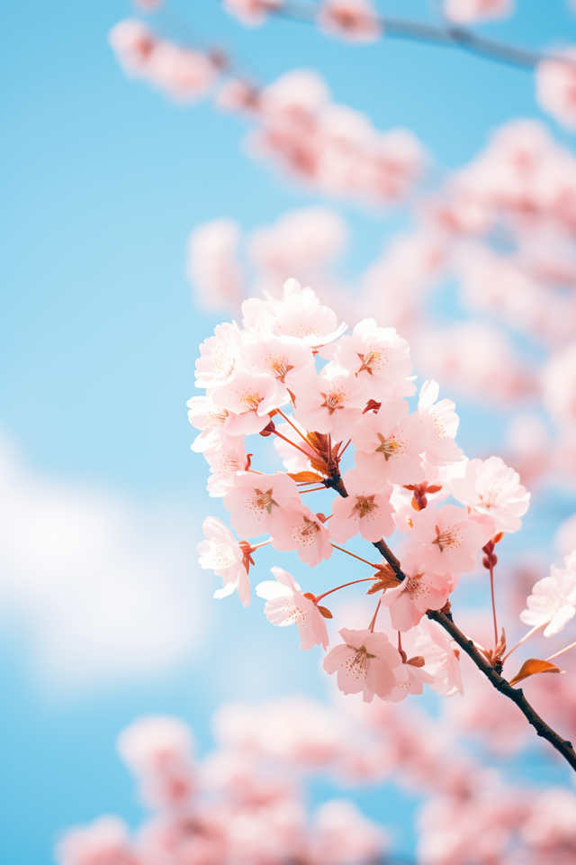 Ephemeral Spring: Cherry Blossoms in Blue Sky