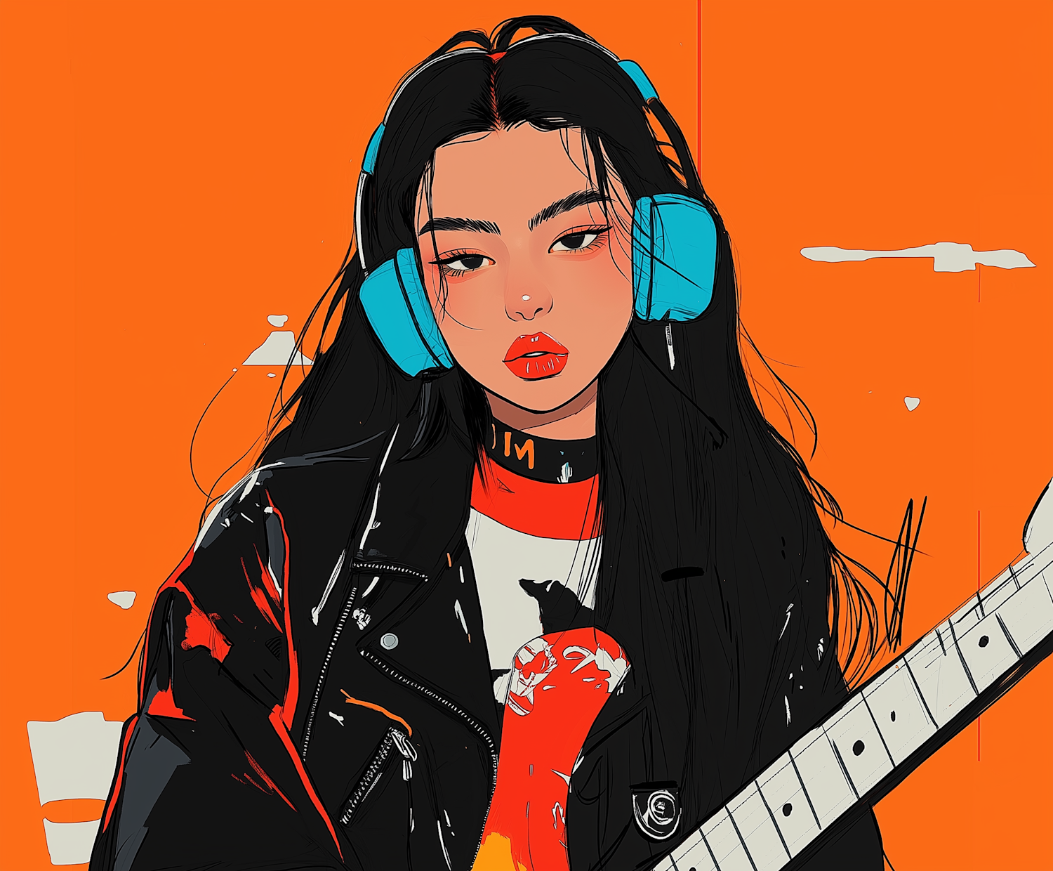 Stylized Young Musician Illustration