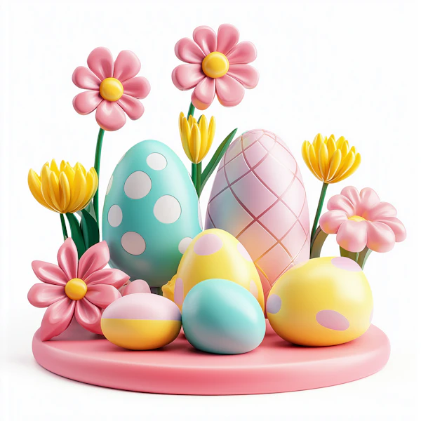 Easter Eggs and Flowers