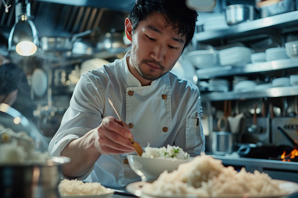 Focused Chef in Professional Kitchen