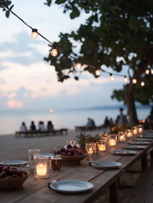 Beachside Dinner Setup