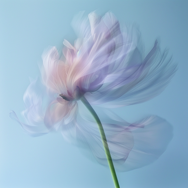 Ethereal Pink Flower in Motion