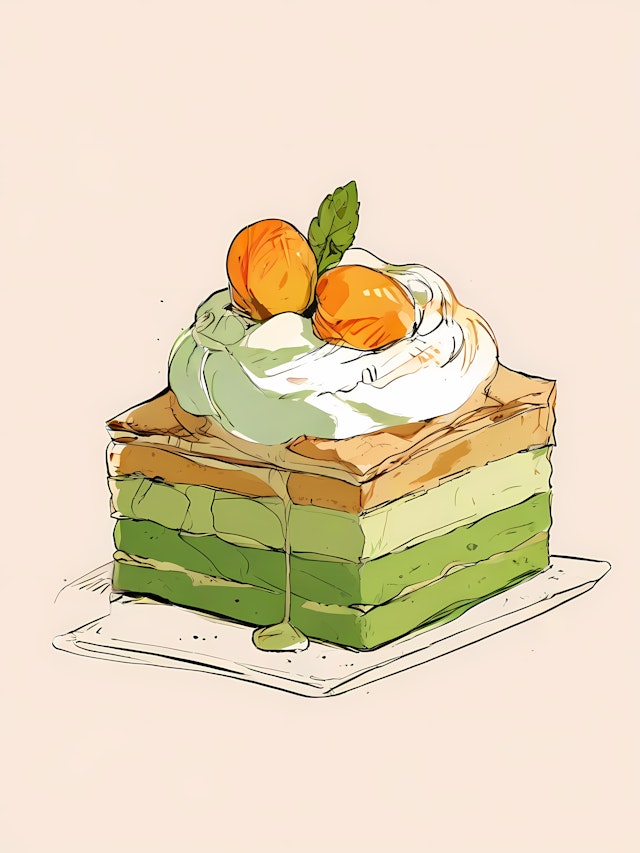 Elegant Dessert Illustration