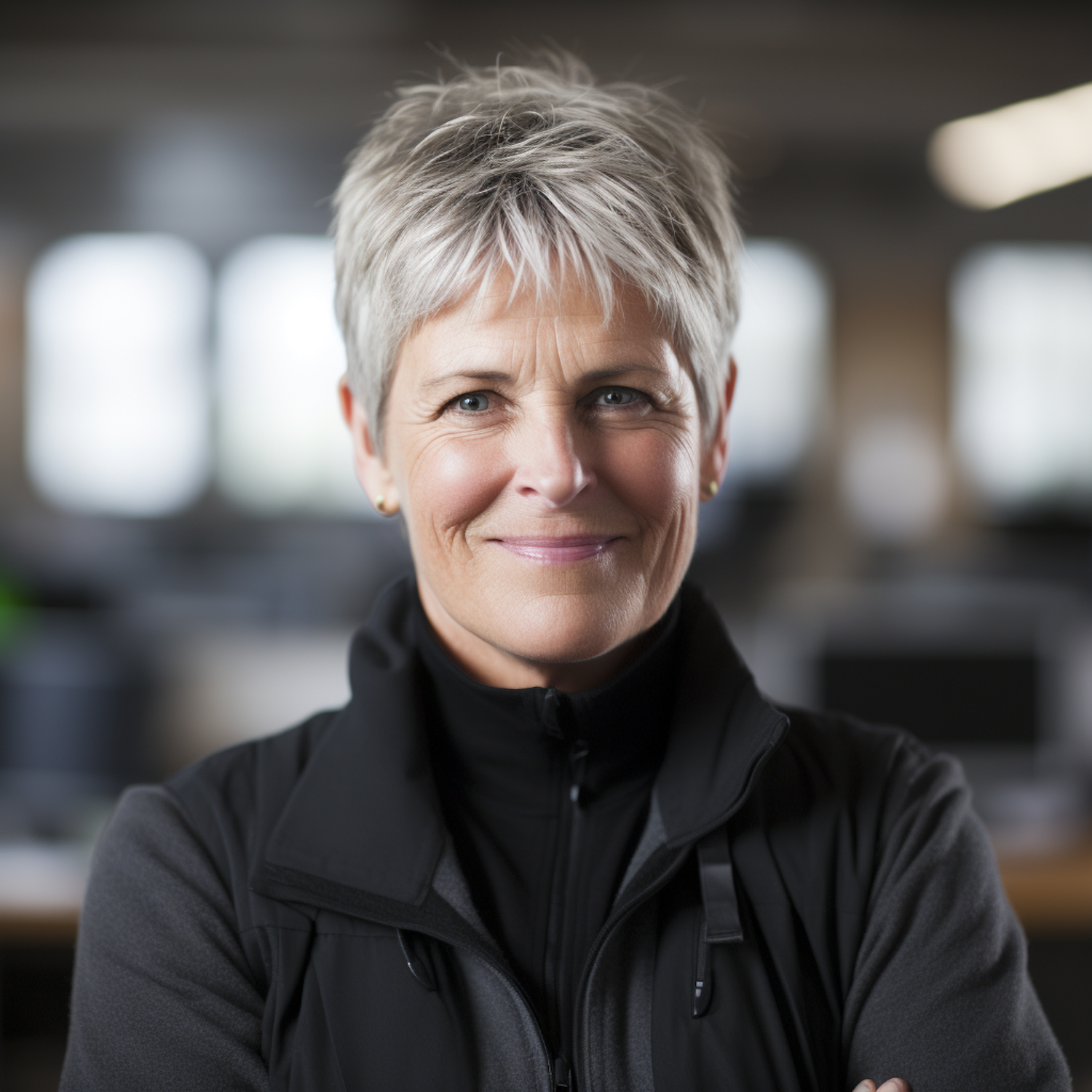 Confident Professional Woman with Gray Hair