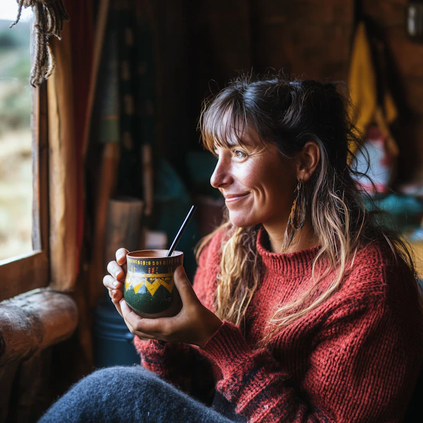 Woman with Mate Cup