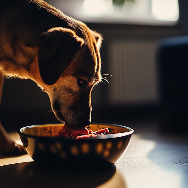 Dog Eating from Bowl