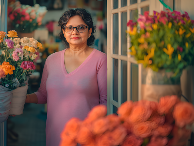 Woman with Flowers