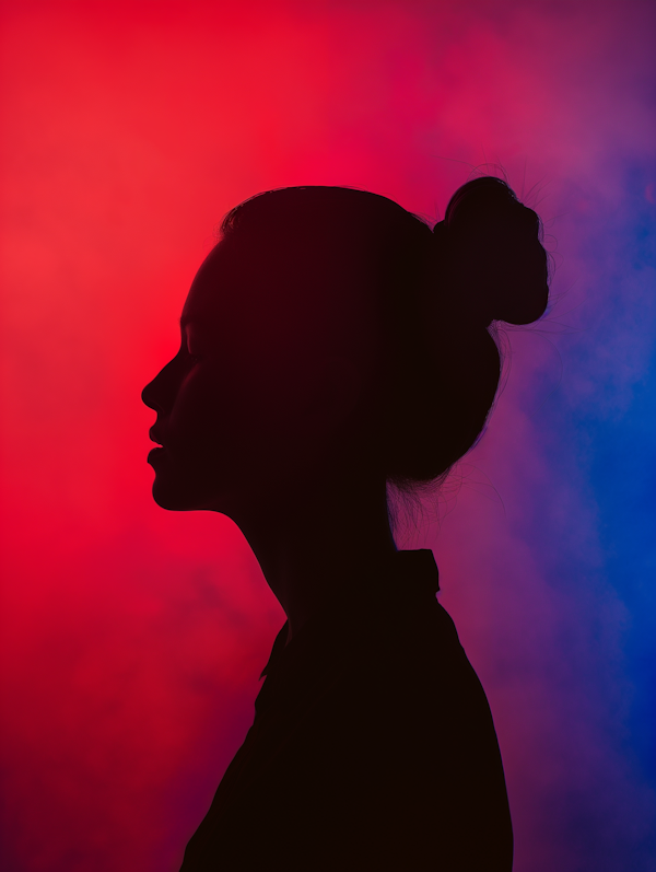 Silhouette of a Woman with Color Gradient