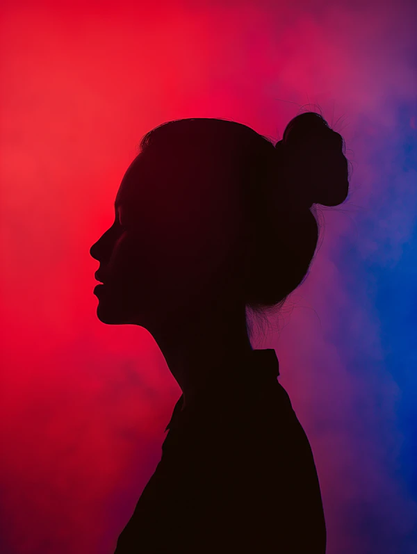Silhouette of a Woman with Color Gradient