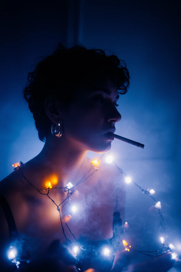 Moody Portrait with Lights