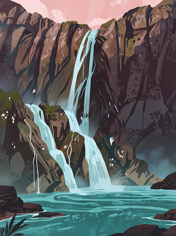 Majestic Waterfall Scene