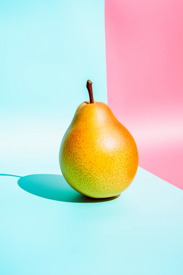 Vibrant Pear on Two-Toned Background