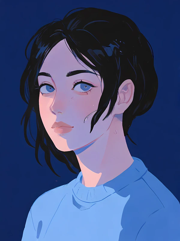 Stylized Portrait of a Young Woman