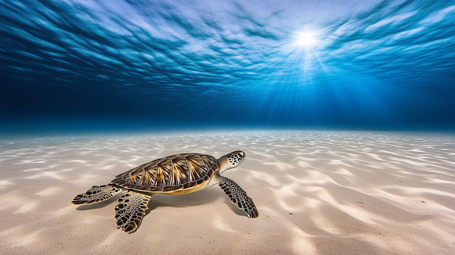 Serene Underwater Scene with Sea Turtle