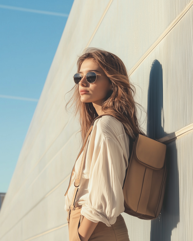 Stylish Woman in Sunlight