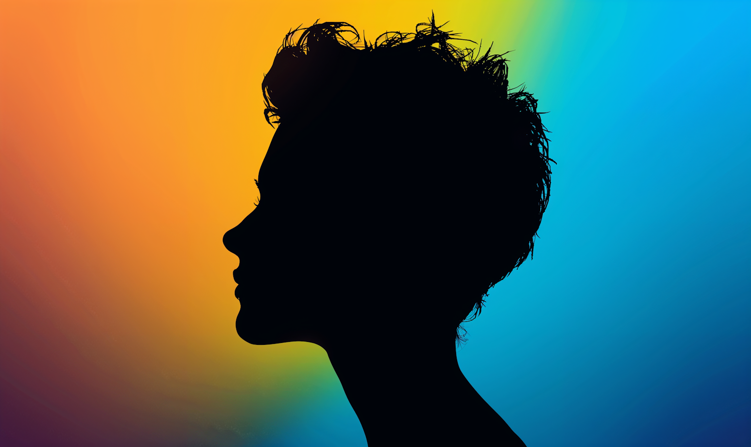 Silhouette Profile with Gradient Background