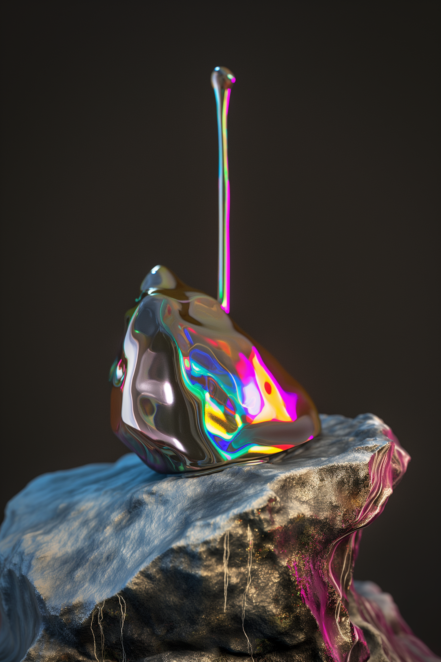 Iridescent Blob in Abstract Terrain