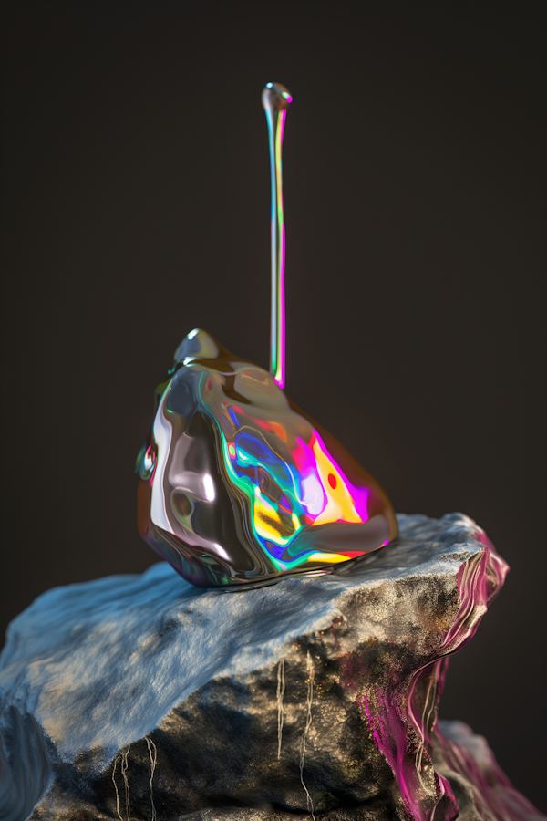 Iridescent Blob in Abstract Terrain