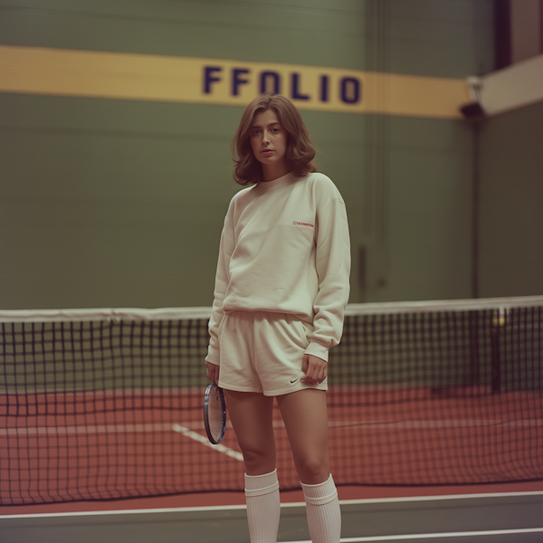 Young Woman at Tennis Court
