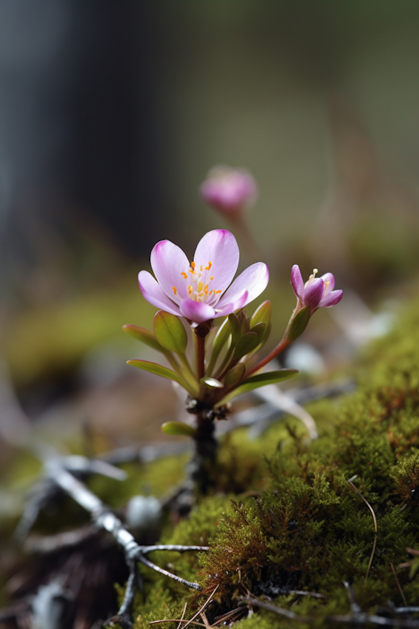 Delicate Pink Bloom Amidst Greenery