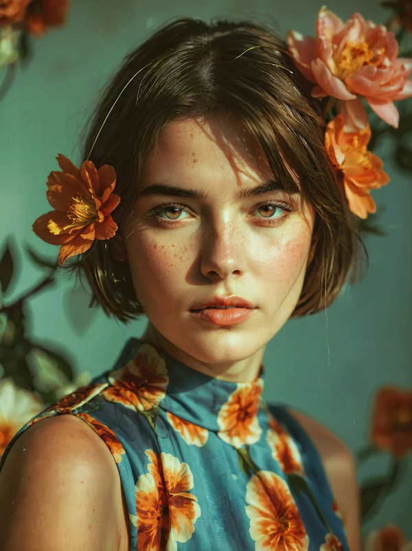 Floral Harmony Portrait