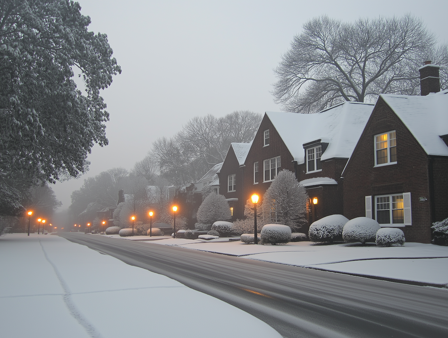 Serene Winter Street Scene