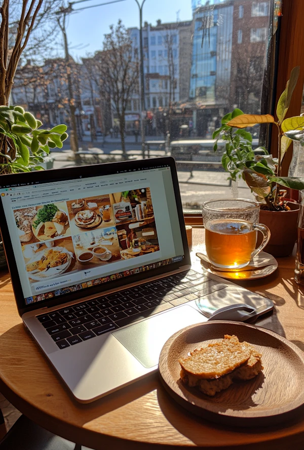 Cozy Café Workspace