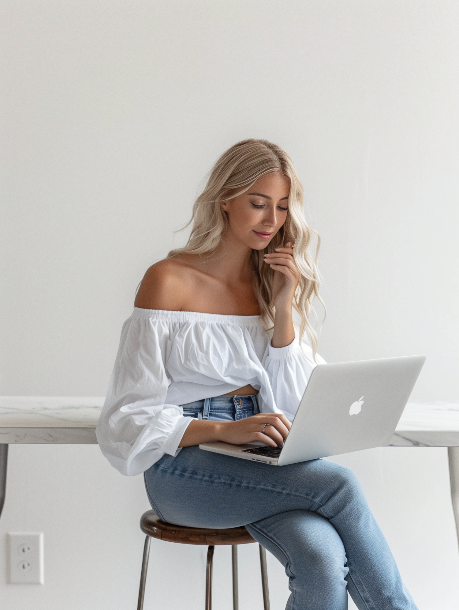 Woman Working on Laptop