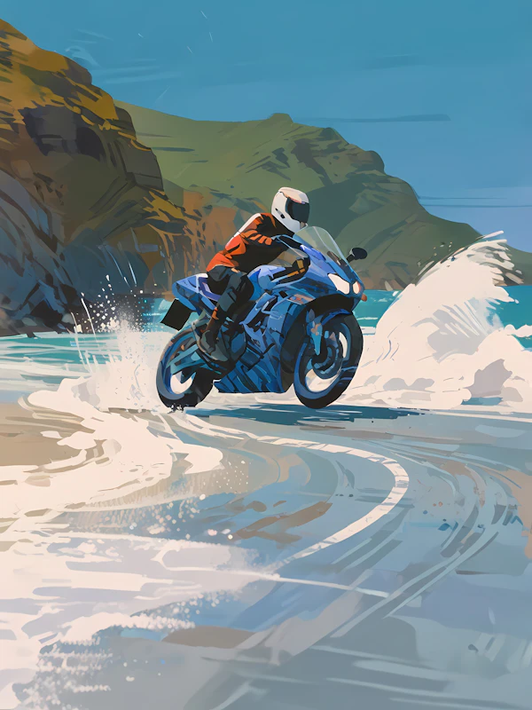 Motorcyclist on Beach Road