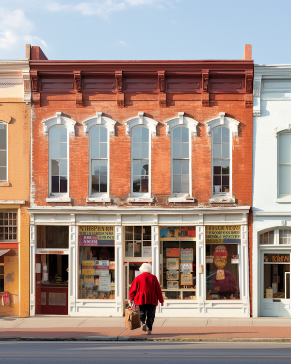 Festive Santa Shopping on Quaint Brick Street