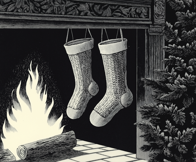 Cozy Festive Scene with Stockings