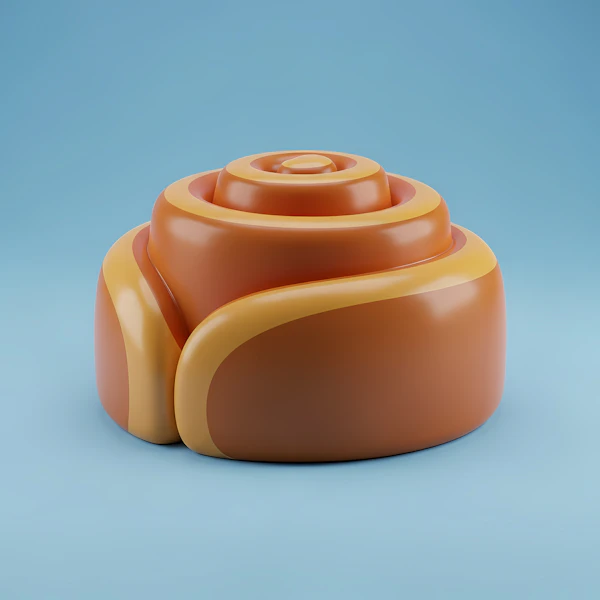 3D Cinnamon Roll Render