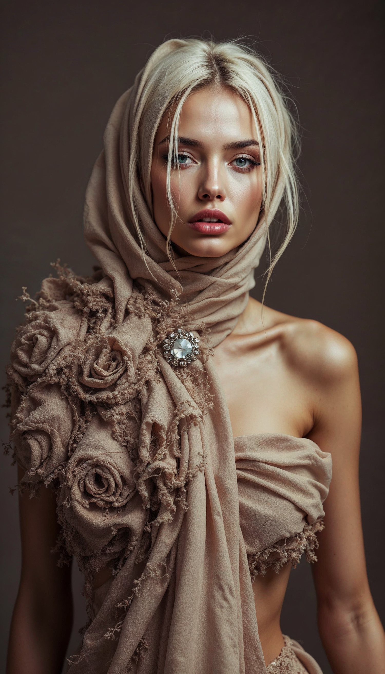 Elegant Woman with Headscarf