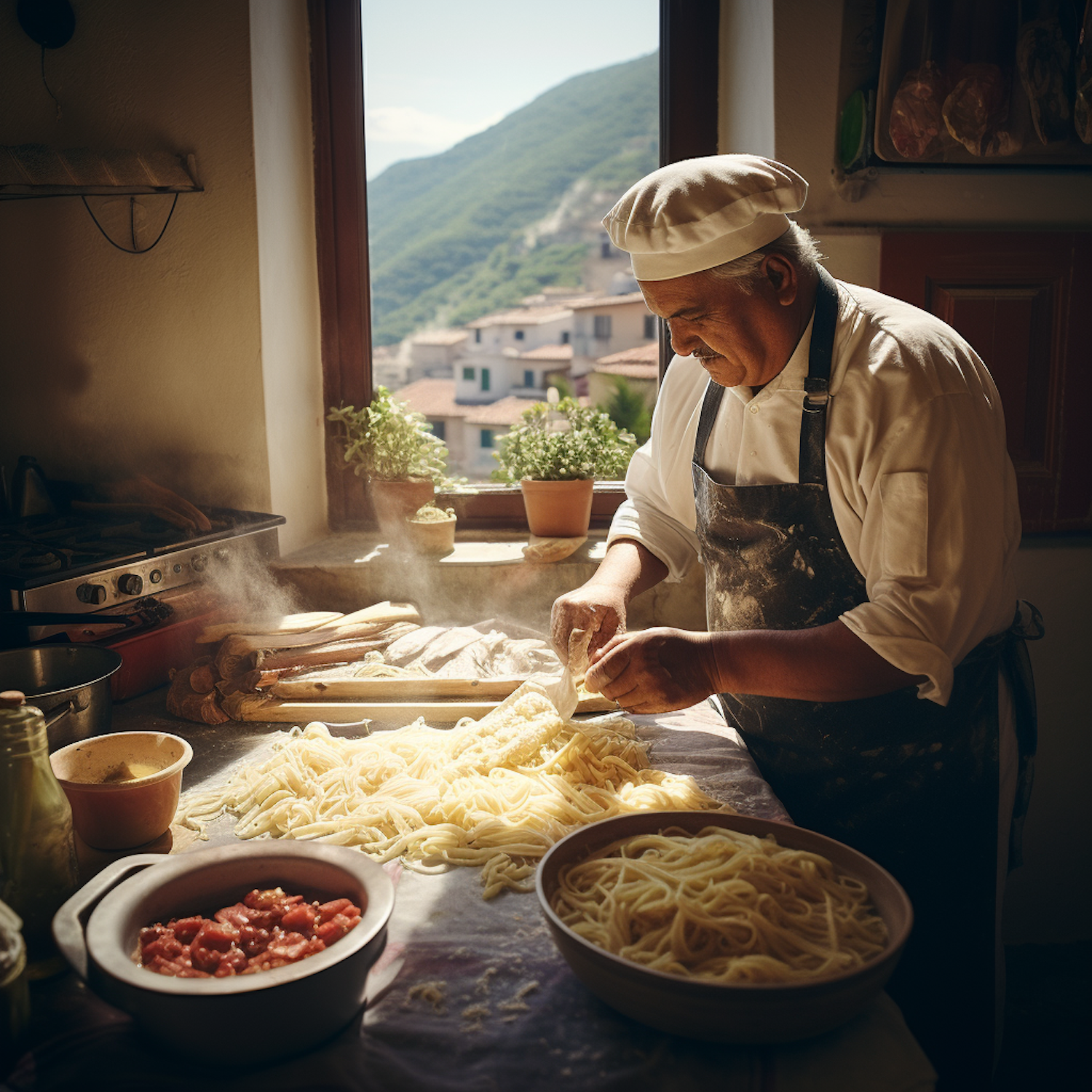 Artisan Pasta Maker at Work