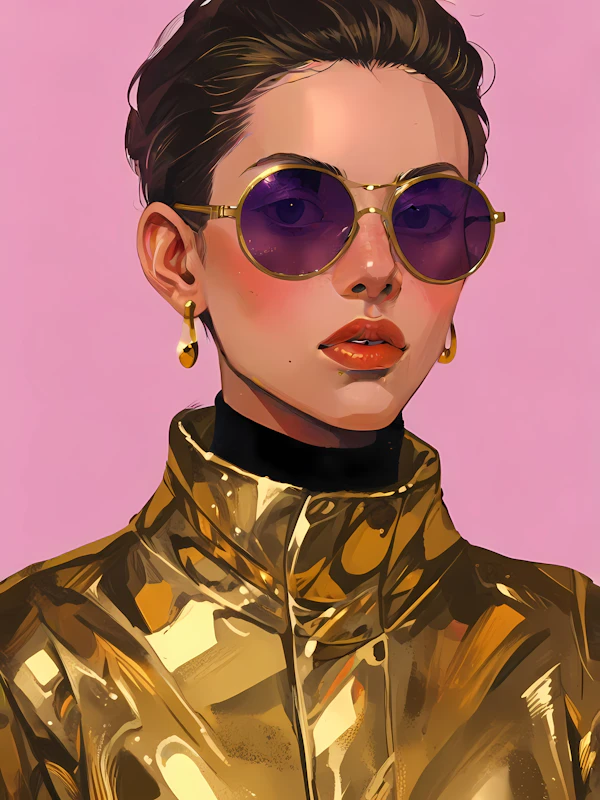 Stylish Individual in Gold Jacket