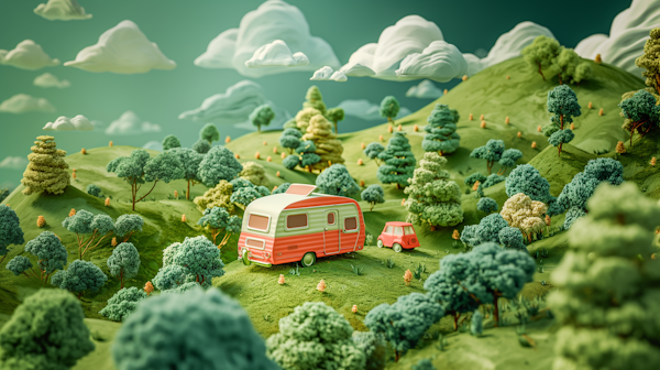 Whimsical Miniature Countryside Landscape