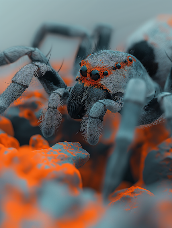 Striking Spider Close-Up