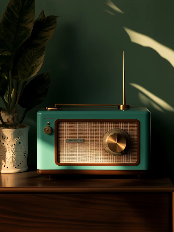 Vintage Turquoise Radio
