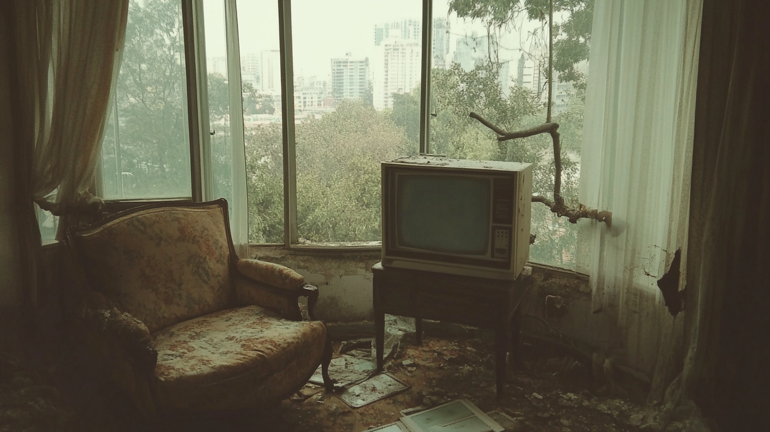 Abandoned Room with Vintage TV