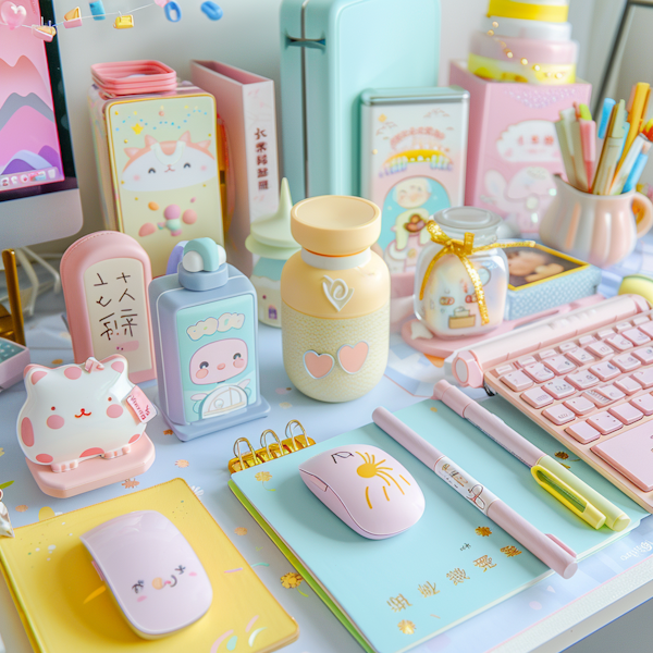 Pastel-Themed Playful Desk
