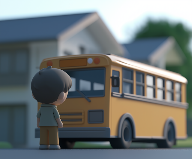 Morning School Bus Wait