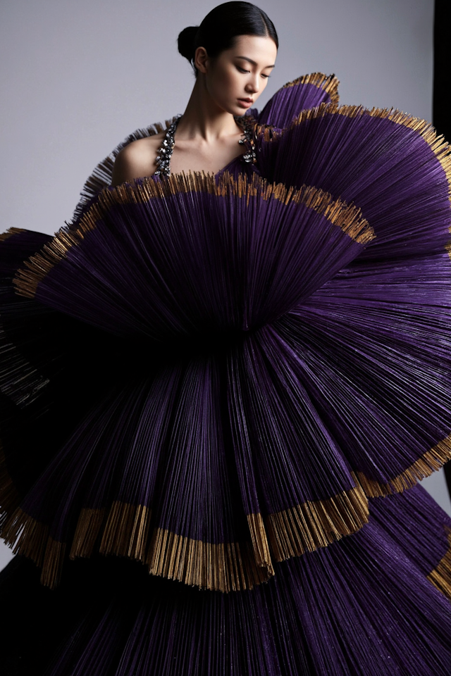 Extravagant Purple Dress Editorial