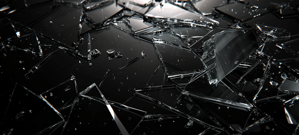 Shattered Glass on Dark Surface