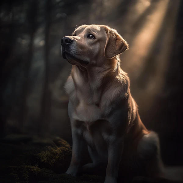 Labrador Retriever in Forest