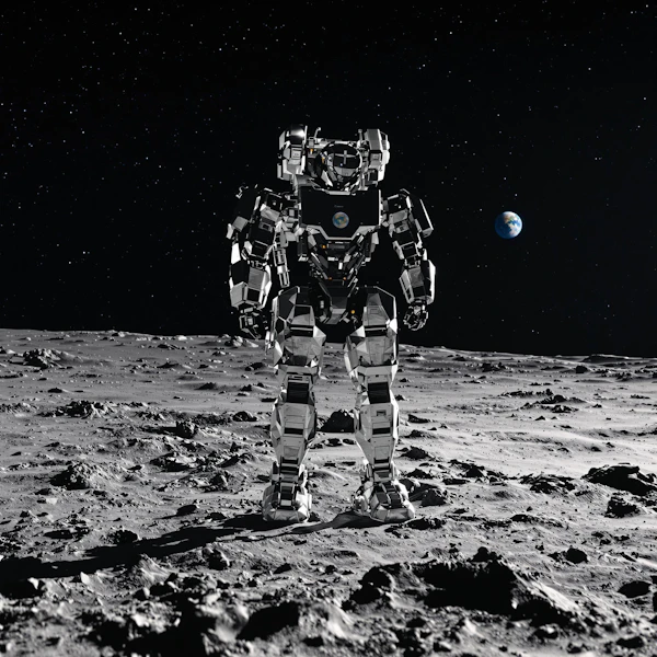 Robot on Lunar Surface