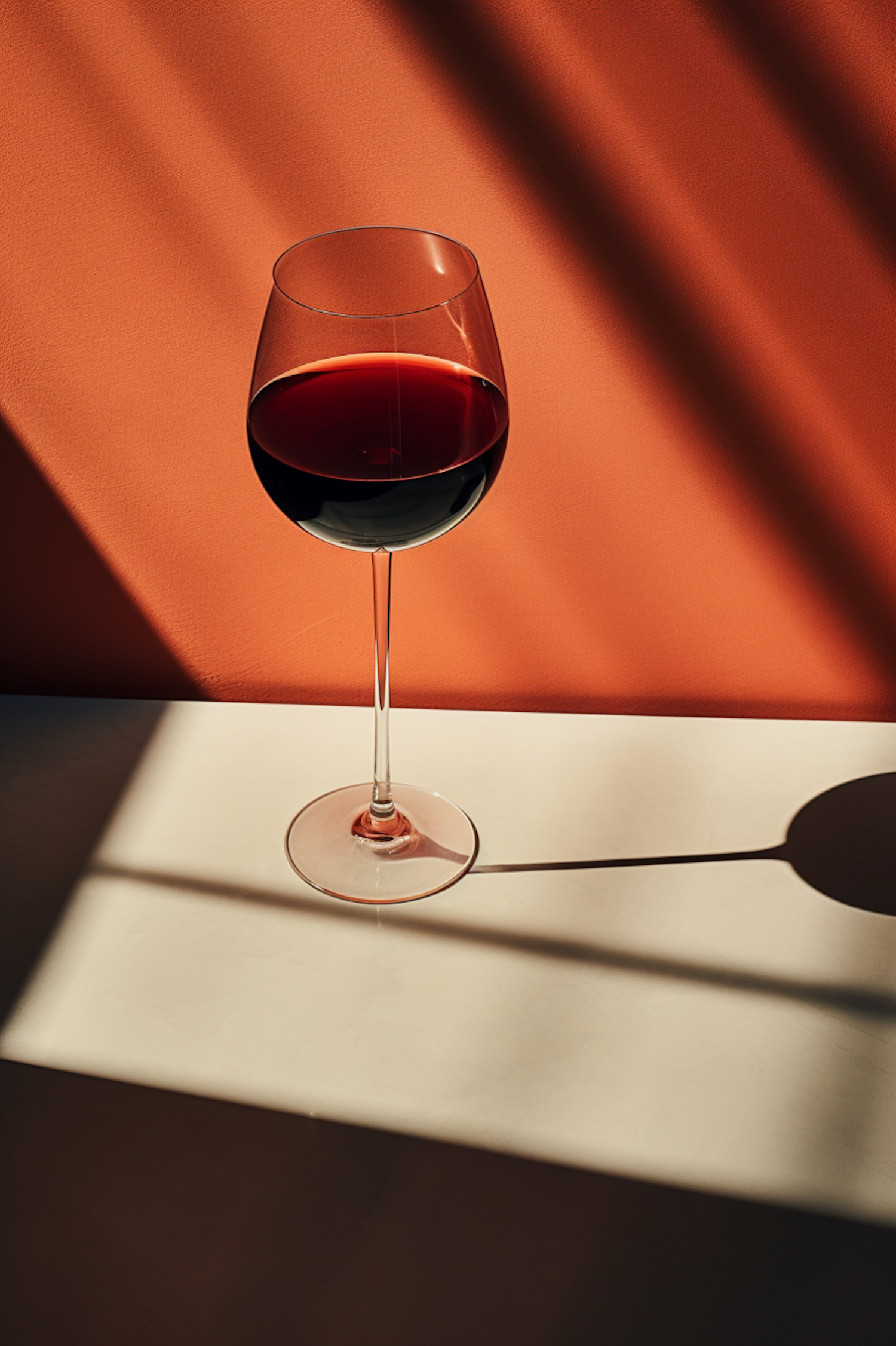 Sophisticated Sip: A Study of Light, Shadow, and Red Wine
