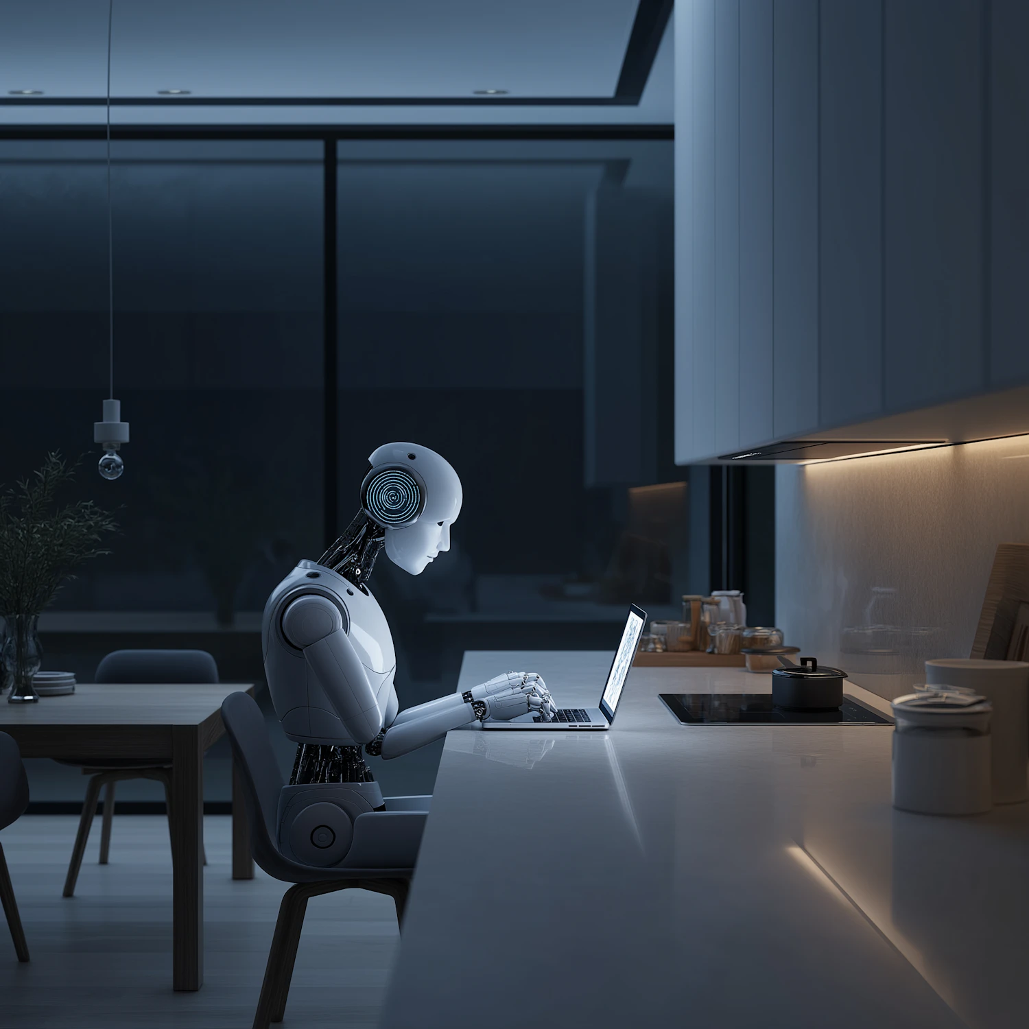 Futuristic Robot at Home