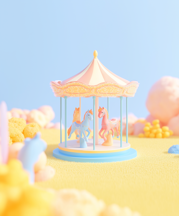 Whimsical Pastel Carousel